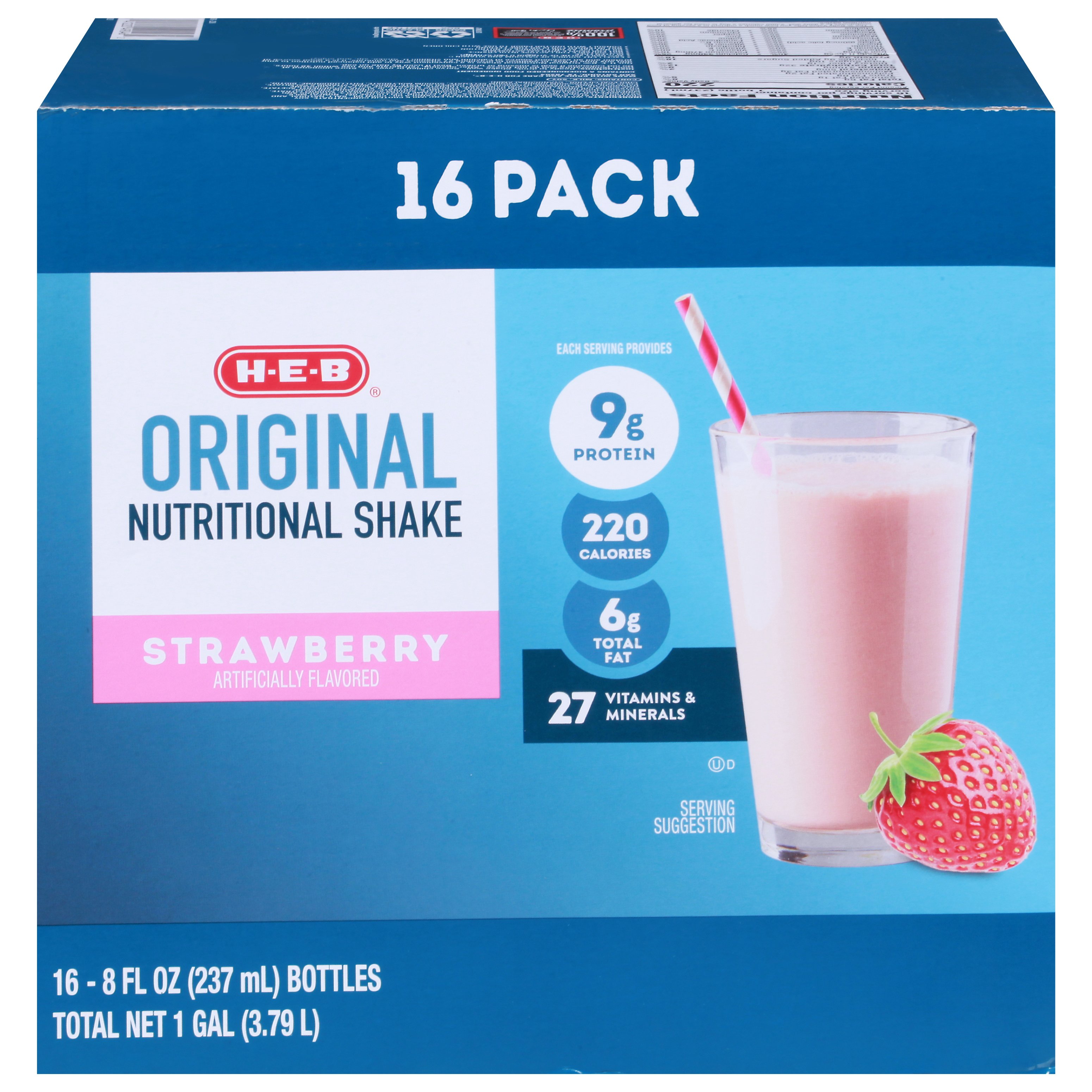 H-E-B Original Strawberry Flavored Nutritional Shakes, 16 Pk - Shop ...