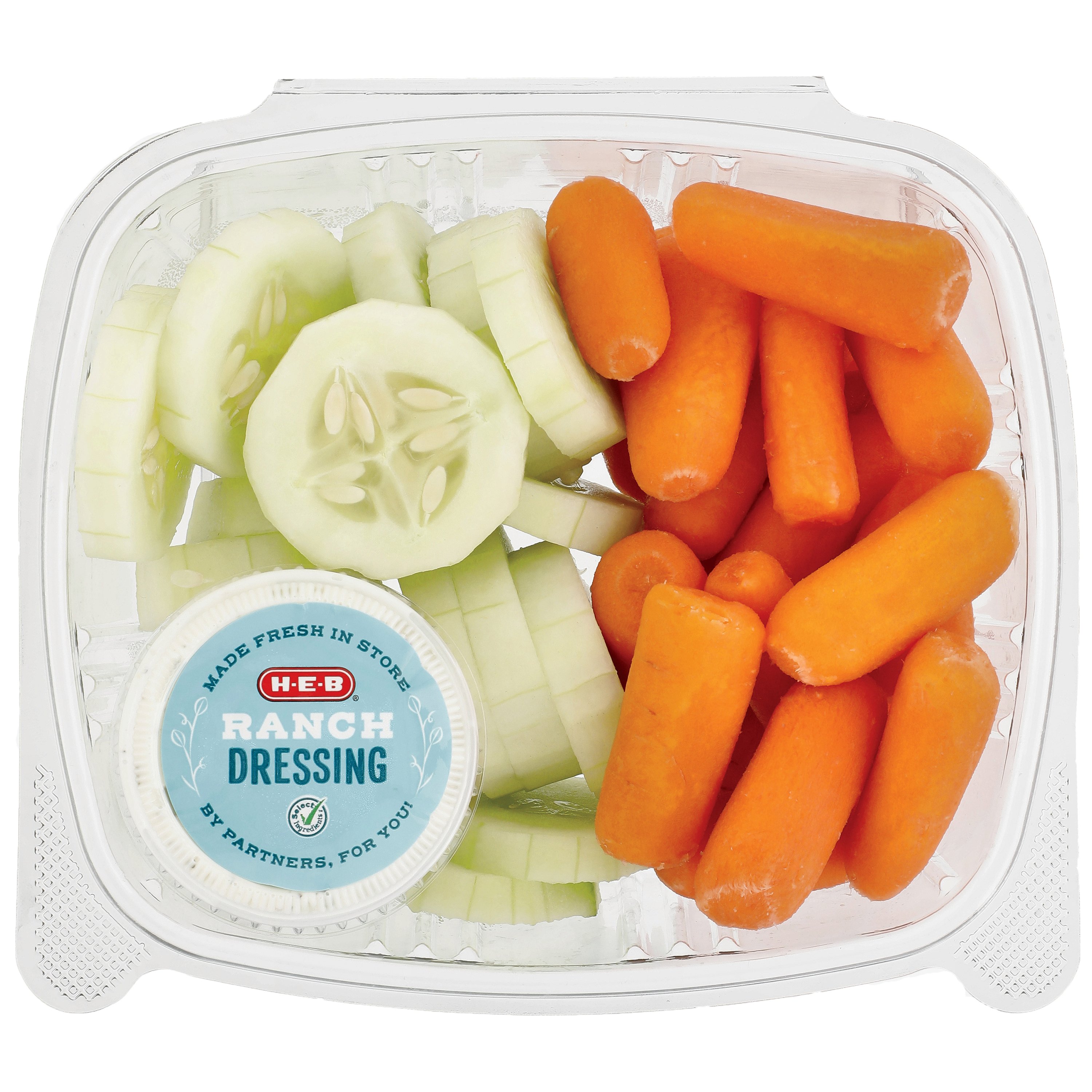 H-E-B Fresh Cucumbers, Carrots & Buttermilk Ranch - Small, Avg. 0.92 lb