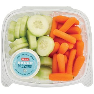 H-E-B Fresh Cucumber Slices, Carrots & Buttermilk Ranch - Large, Avg. 1.28 lbs