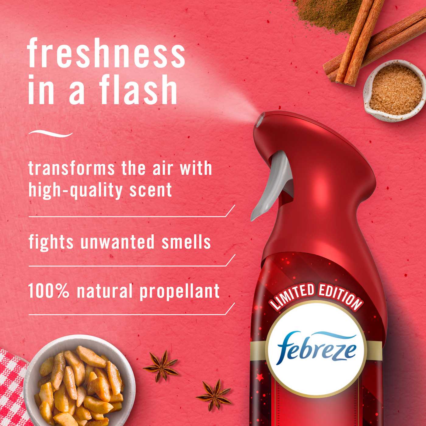 Febreze Air Mist Odor-Fighting Aerosol Air Freshener - Baked Cinnamon Apples; image 2 of 10