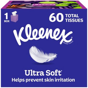 Kleenex Ultra Soft Facial Tissues Cube Box 3 Ply, 60 ct