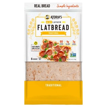 Atoria's Family Bakery Mini Lavash Flatbread - Traditional, 6 ct