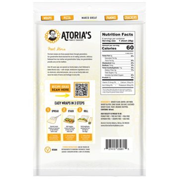 Atoria's Family Bakery Mini Traditional Lavash Flatbread, 6 ct