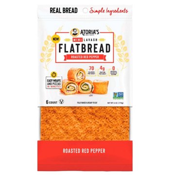 Atoria's Family Bakery Mini Lavash Flatbread - Roasted Red Pepper, 6 ct