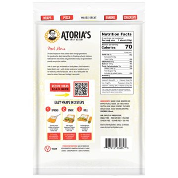 Atoria's Family Bakery Mini Roasted Red Pepper Lavash Flatbread, 6 ct