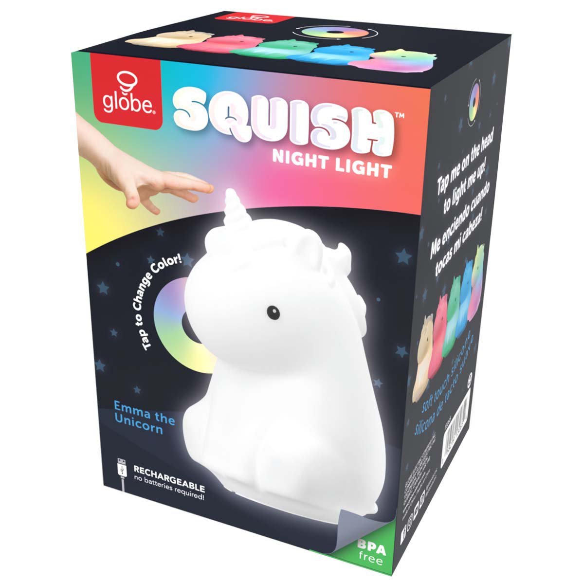 Globe Squish Emma Unicorn Silicone Color Changing Tap Light Shop