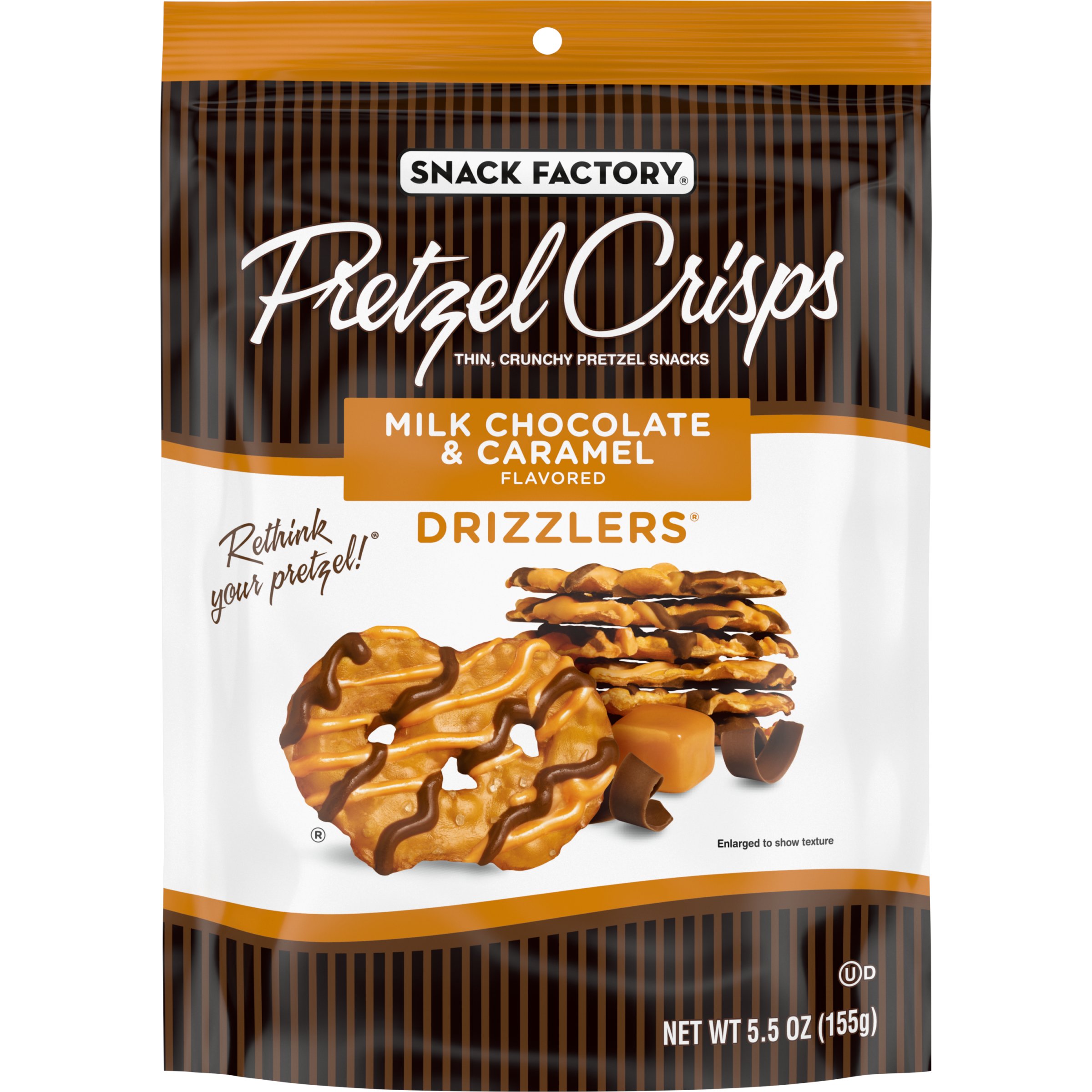 Snack Factory Drizzlers Pretzel Crisps Milk Chocolate & Caramel