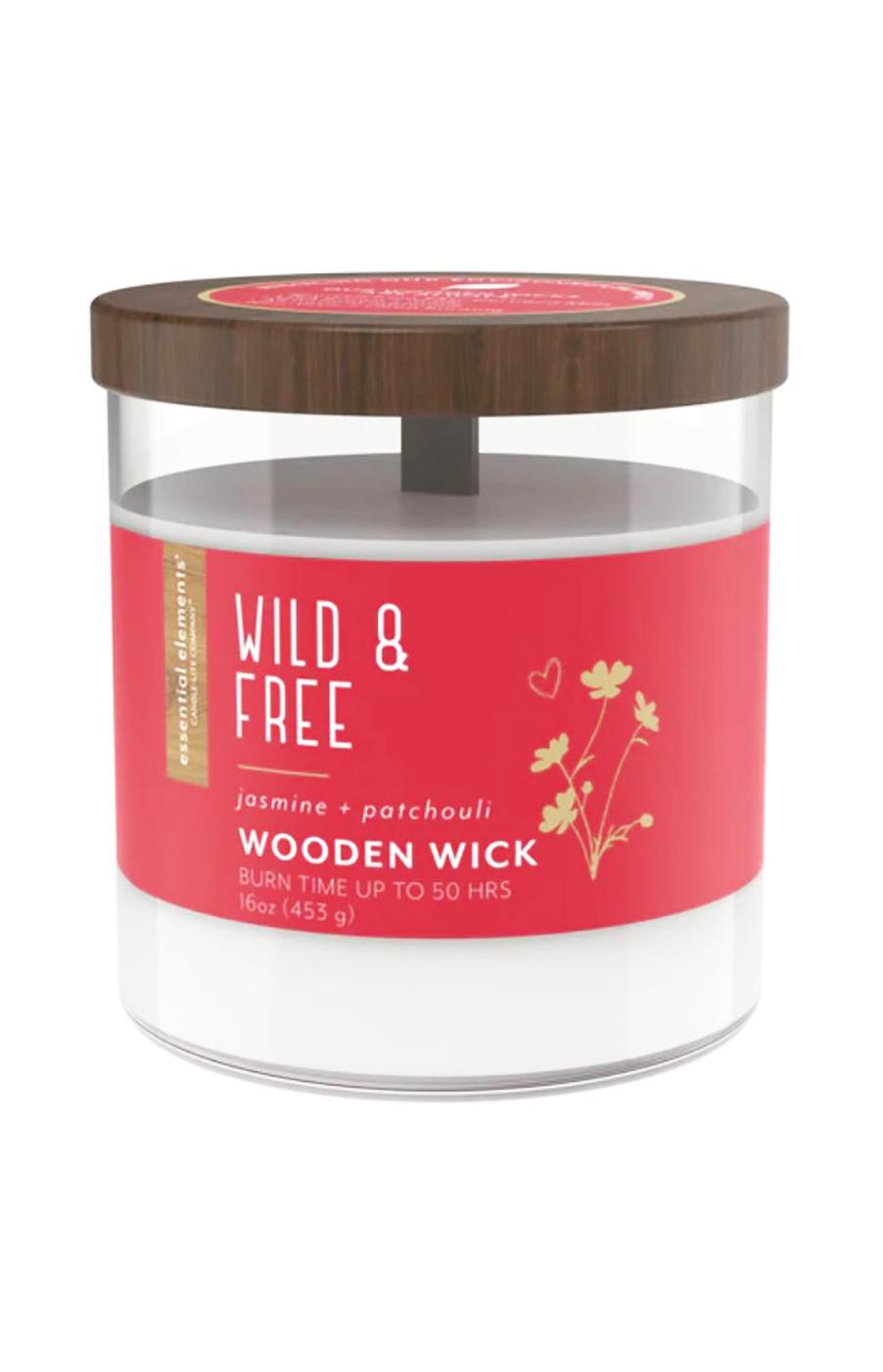 Essential Elements By Candle-Lite Wild & Free Scent Wooden Wick Glass Jar; image 1 of 2