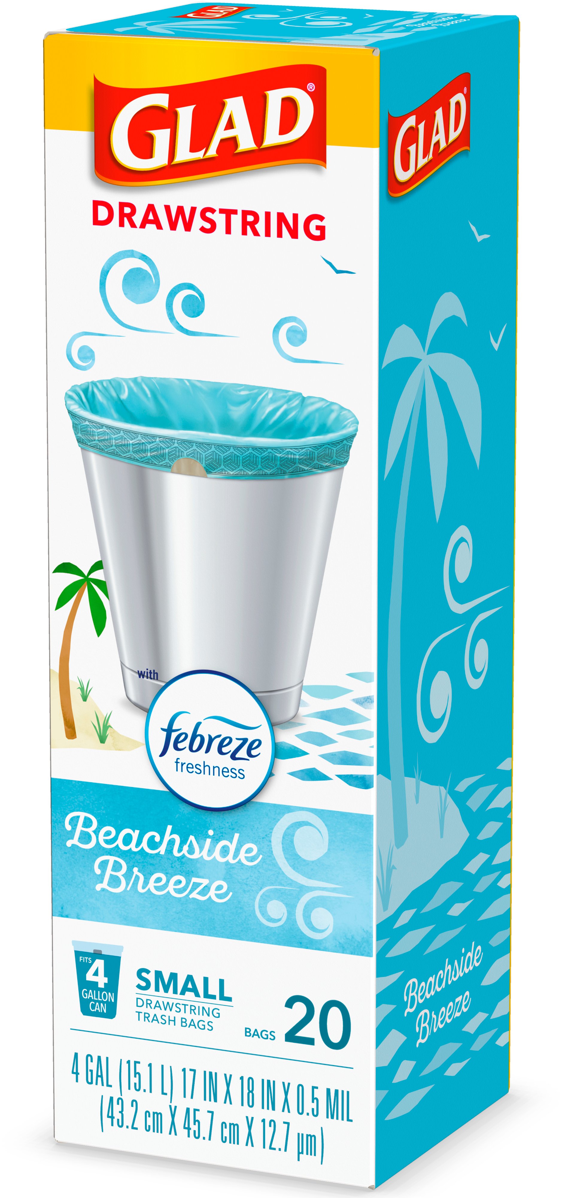 Glad Beachside Breeze Drawstring Small Gallon Trash Bags Shop