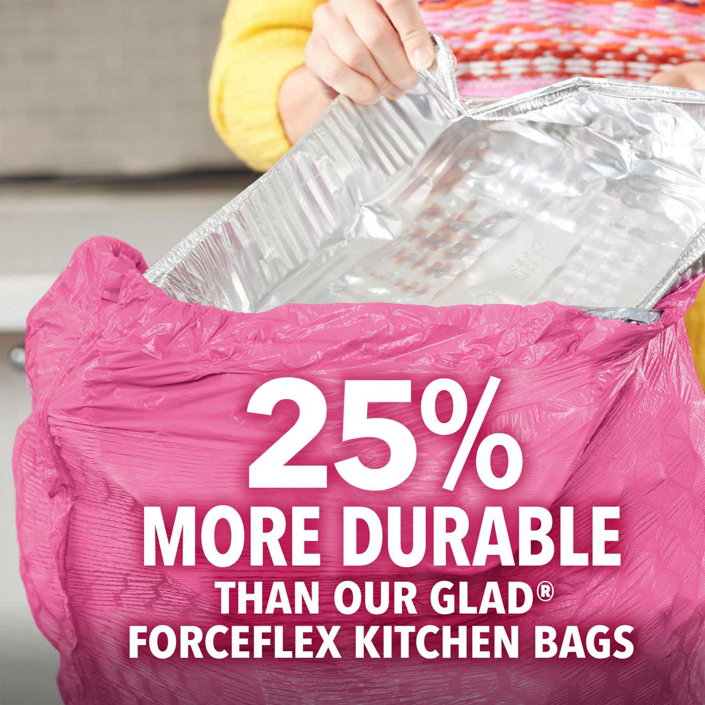Glad 13 gal ForceFlex Plus Tall Kitchen Drawstring Trash Bags