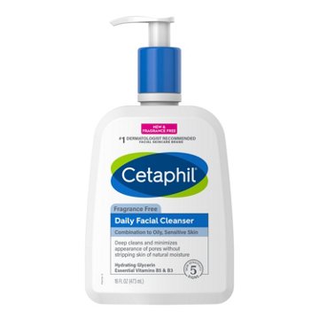 Cetaphil Daily Facial Cleanser Fragrance Free, 16 oz