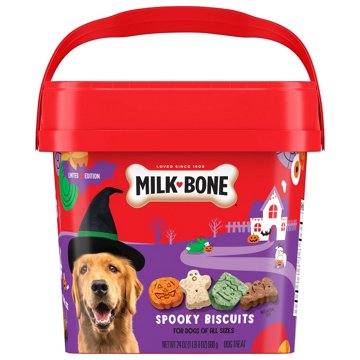 Milk Bone Spooky Biscuits Halloween Dog Treats Pail, 24 oz