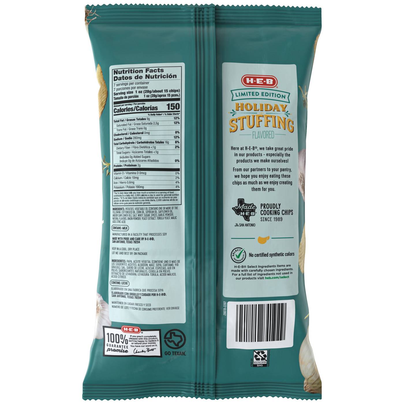 HEB Ridged Potato Chips Holiday Stuffing Shop Chips at HEB