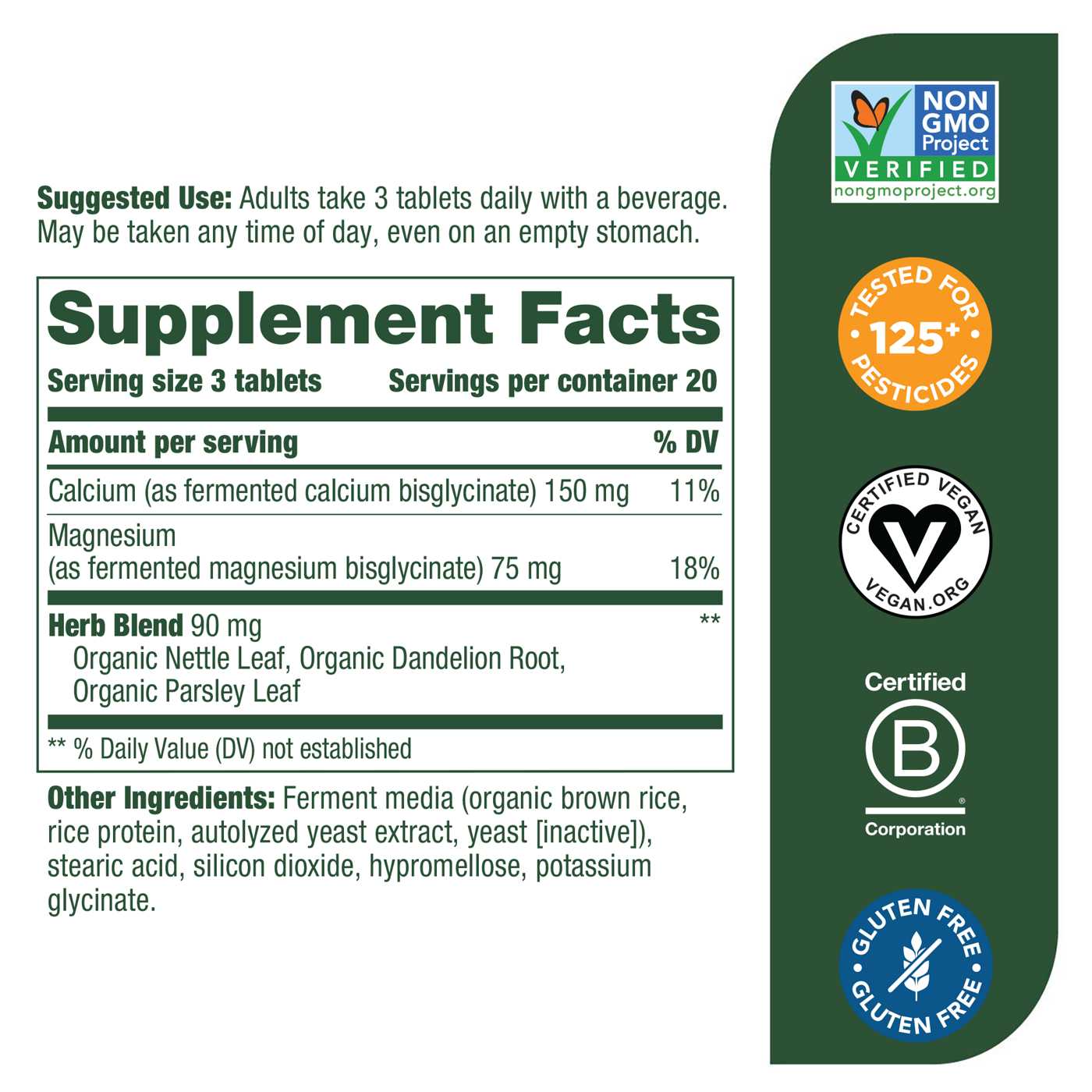 MegaFood Calcium & Magnesium Tablets; image 4 of 4