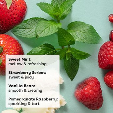 eos 100% Natural & Organic Lip Balm Variety Pack - Strawberry Sorbet, Pomegranate Raspberry, Sweet Mint, Vanilla Bean, 4 pk