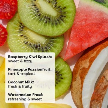 eos 100% Natural Lip Balm - Coconut Milk, Pineapple Passionfruit, Watermelon Frosé & Raspberry Kiwi Splash, 4 pk