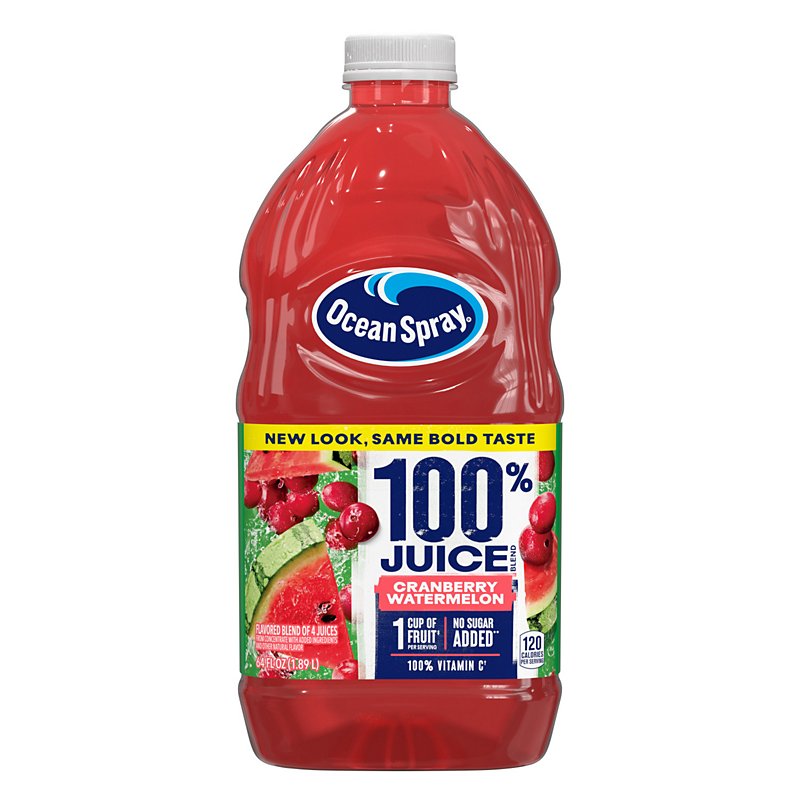Ocean Spray No Sugar Added 100% Juice Cranberry Watermelon Juice Drink ...