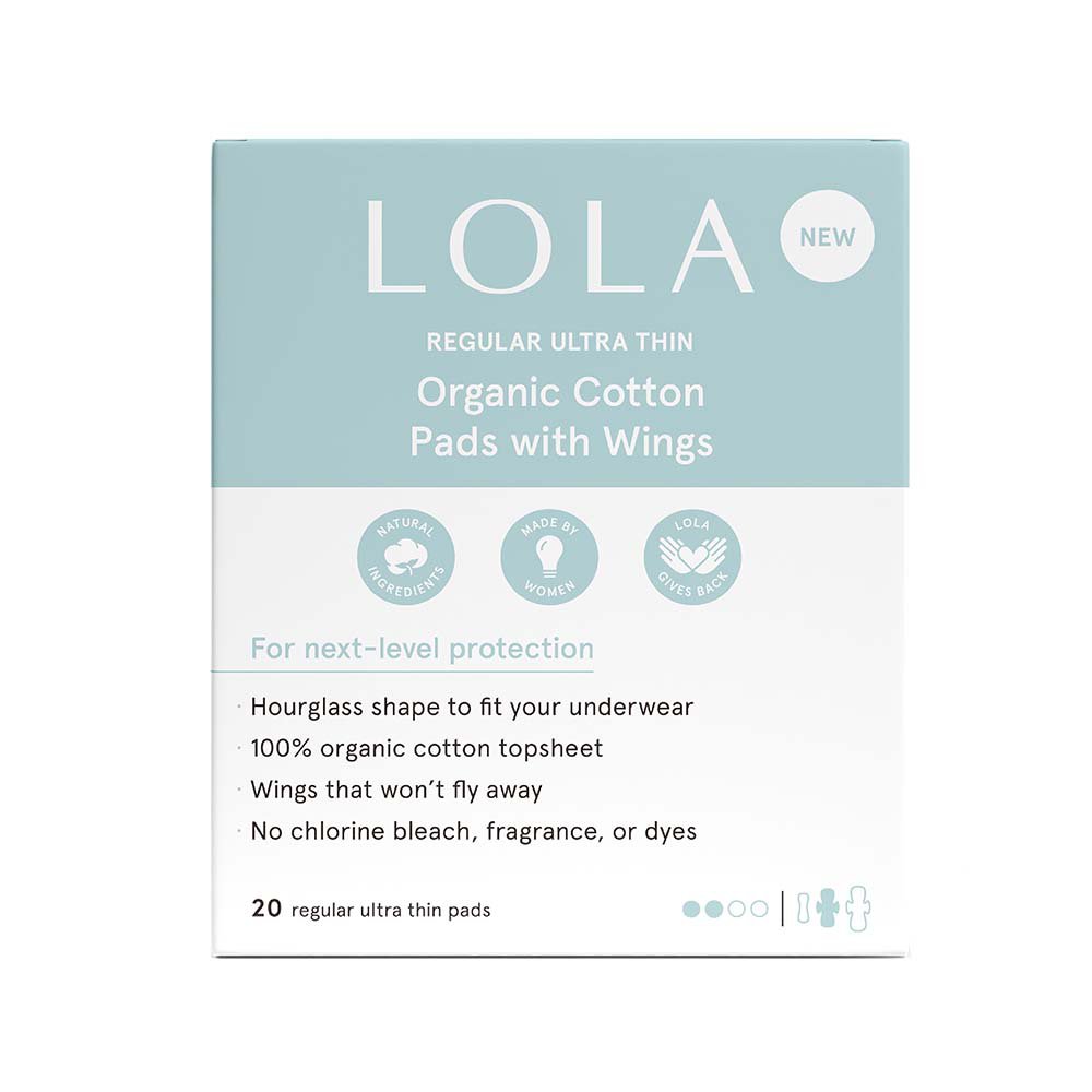 Lola Regular Ultra Thin Organic Cotton Pads With Wings Shop Feminine