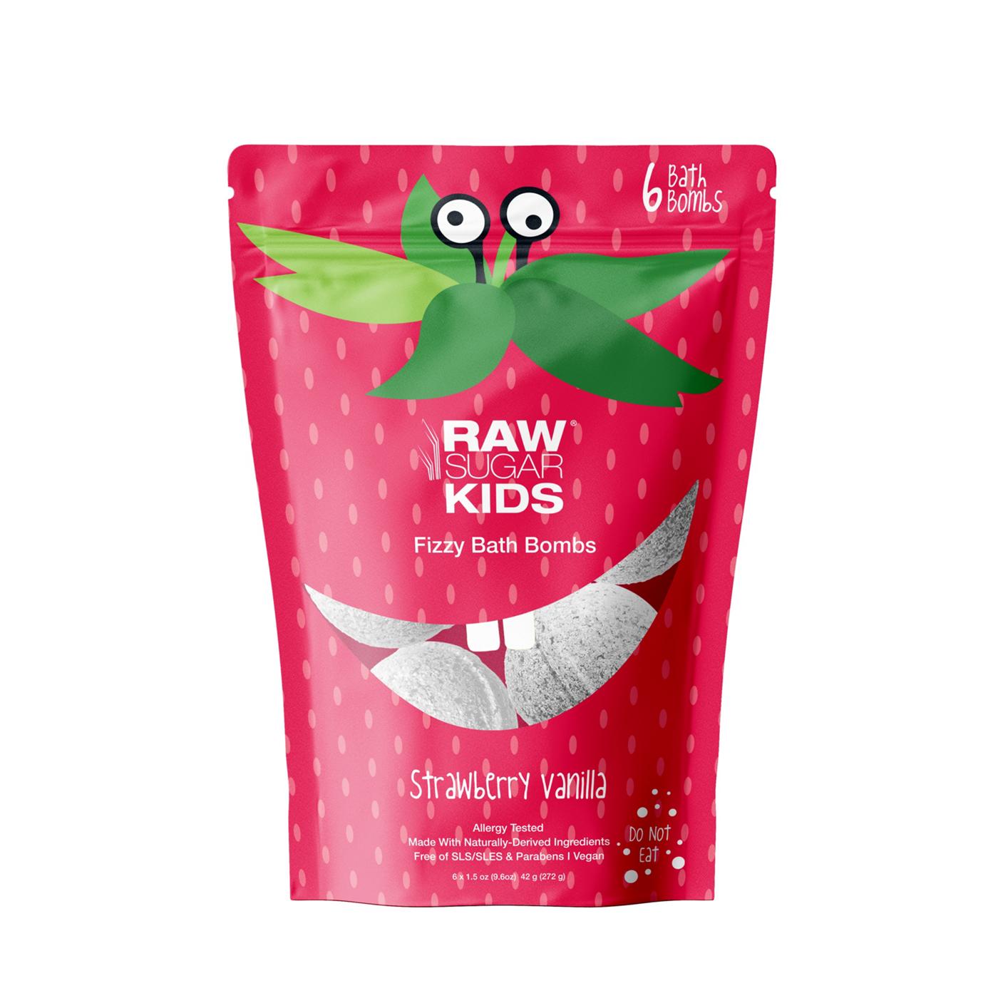 Raw Sugar Kids Fizzy Bath Bombs Strawberry Vanilla; image 1 of 2