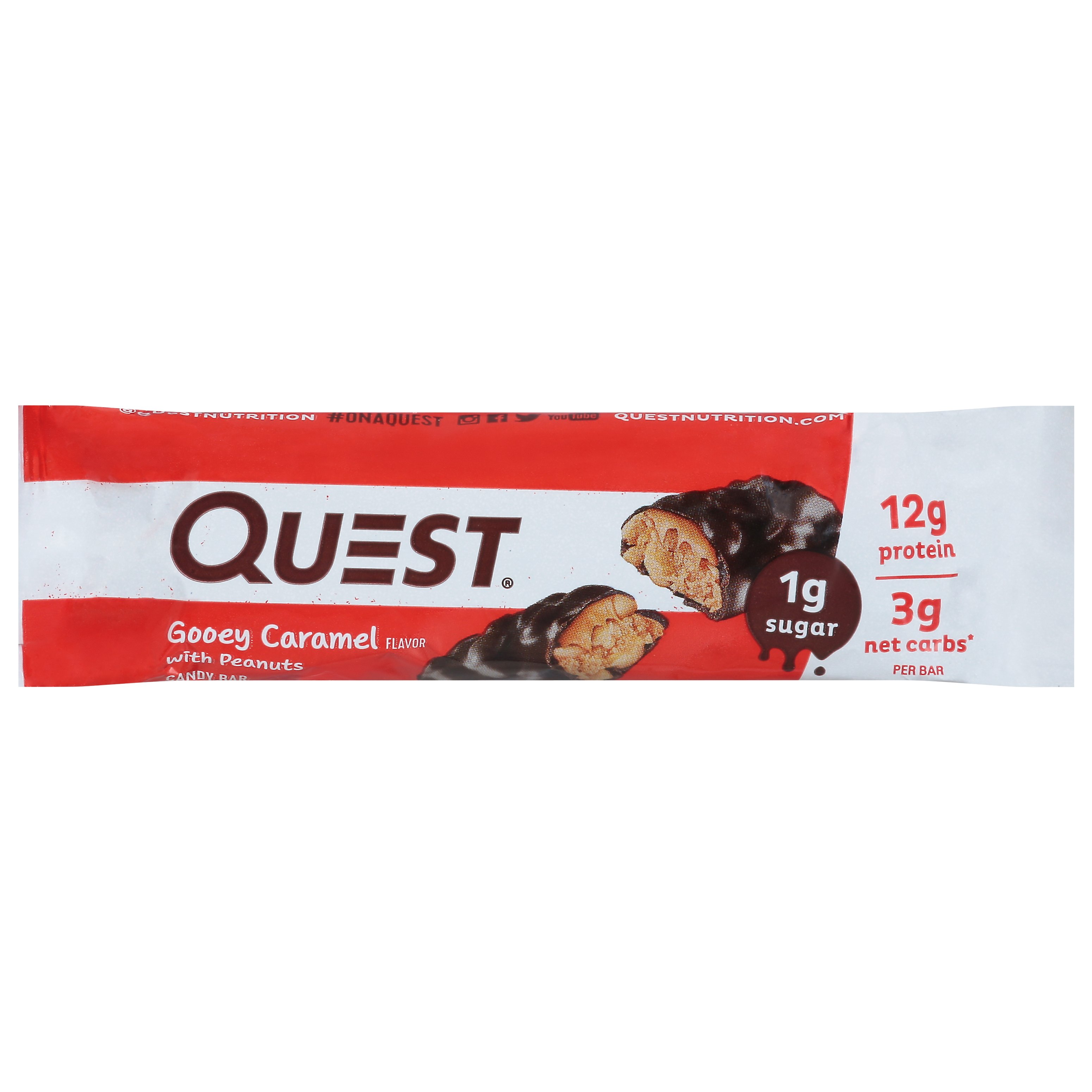 Quest 12g Protein Candy Bar Gooey Caramel with Peanuts Shop Candy