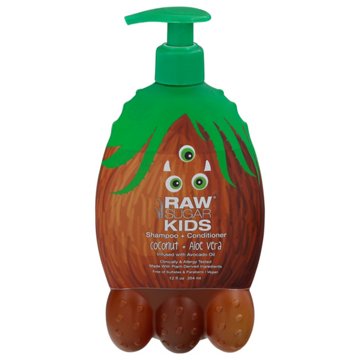 Raw Sugar Kids Shampoo + Conditioner - Coconut + Aloe Vera, 12 oz