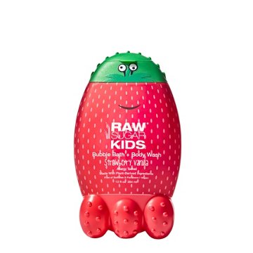 Raw Sugar Kids Bubble Bath + Body Wash - Strawberry Vanilla, 12 oz
