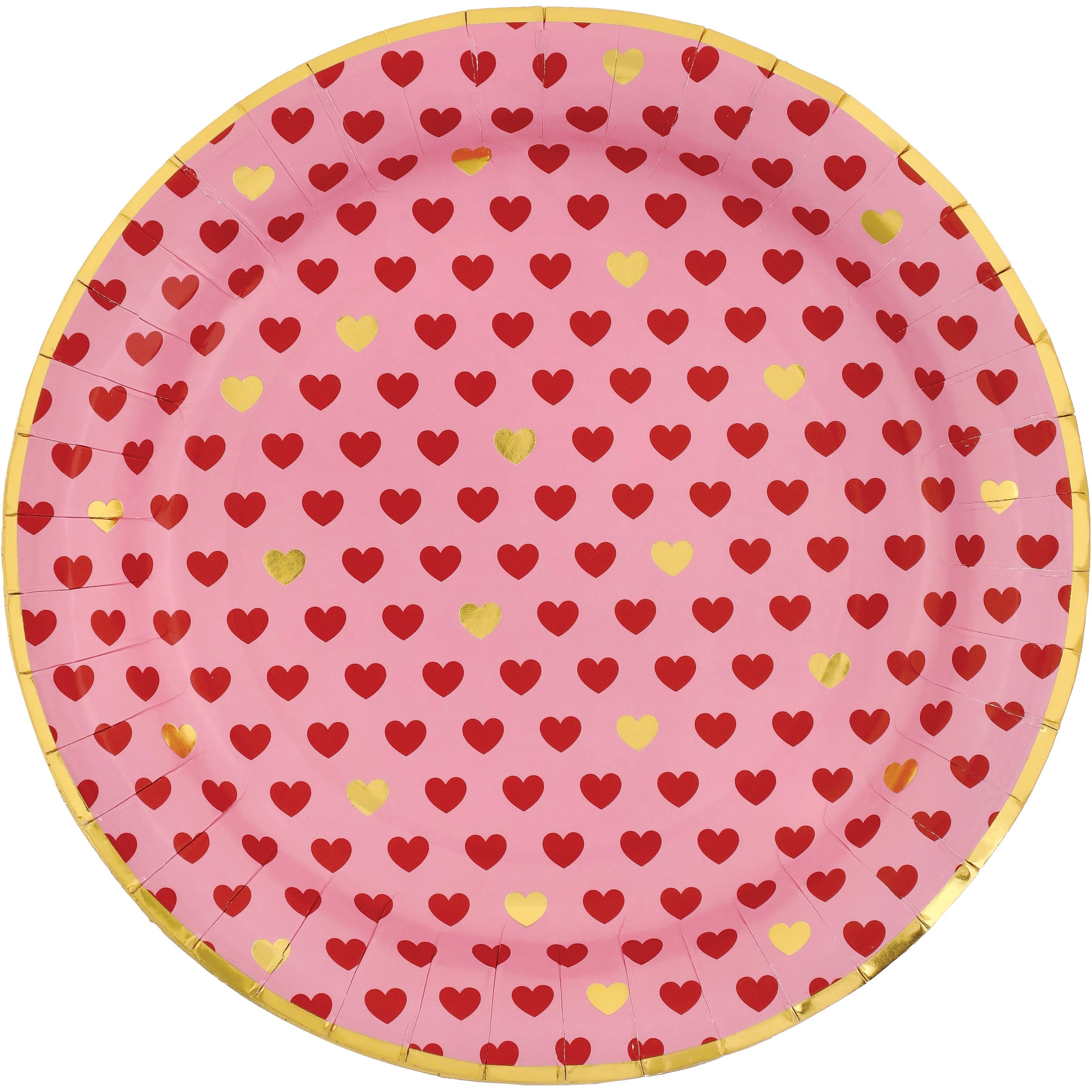 Destination Holiday 10 Ditzy Hearts Valentine Dinner Paper Plates 