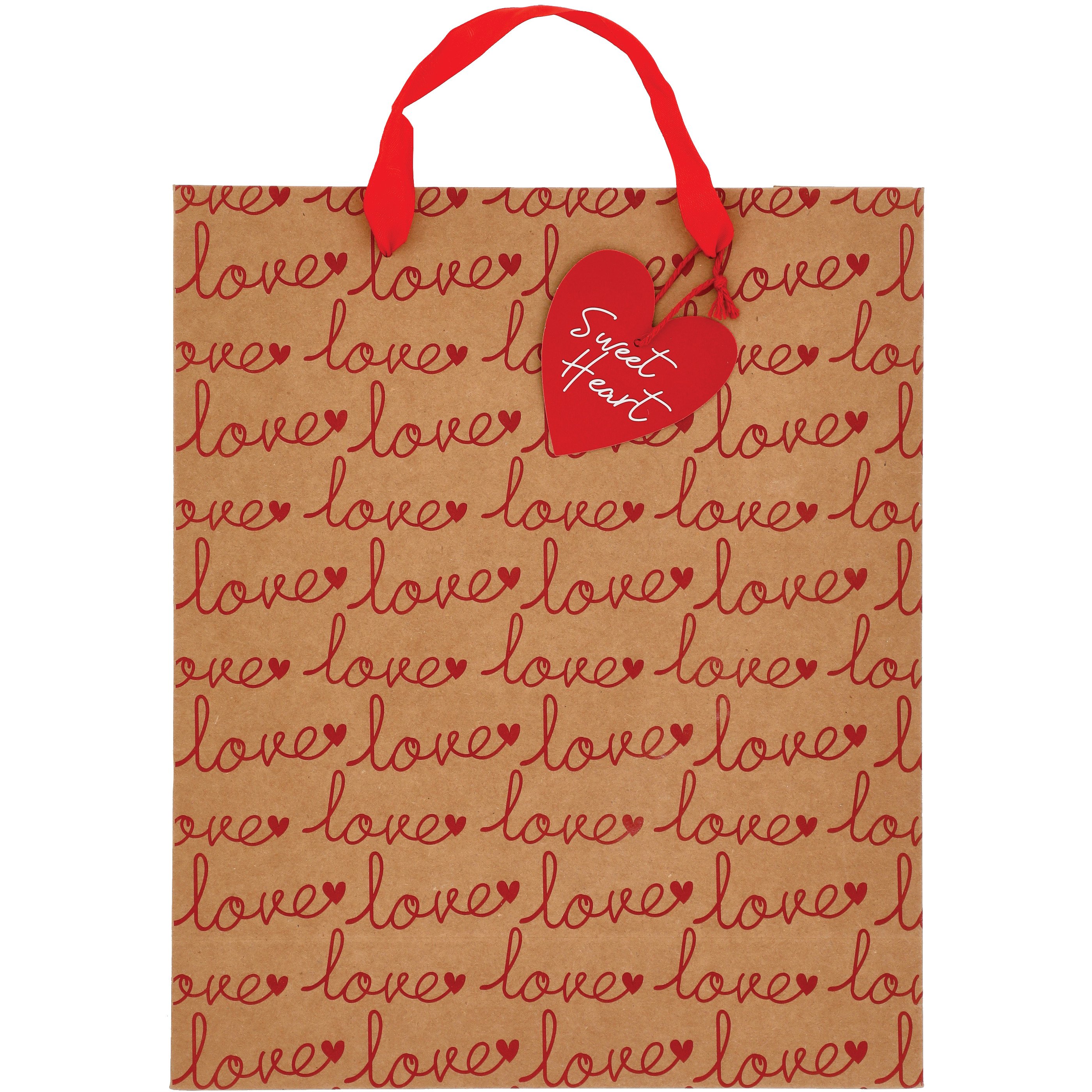 Destination Holiday Sweet Heart Love Kraft Valentine Gift Bag Shop