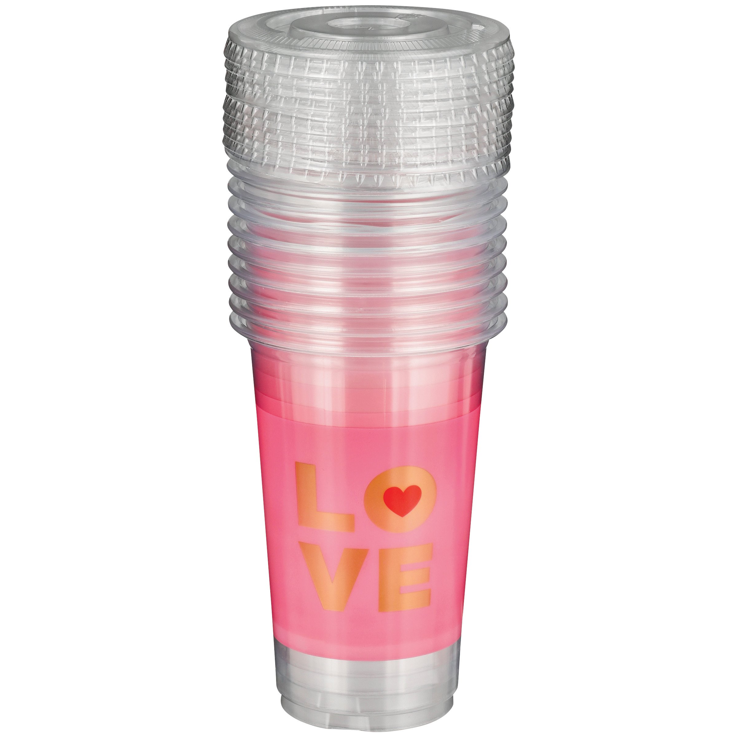 Destination Holiday 10 Pink LOVE Disposable Valentine Party Cups with