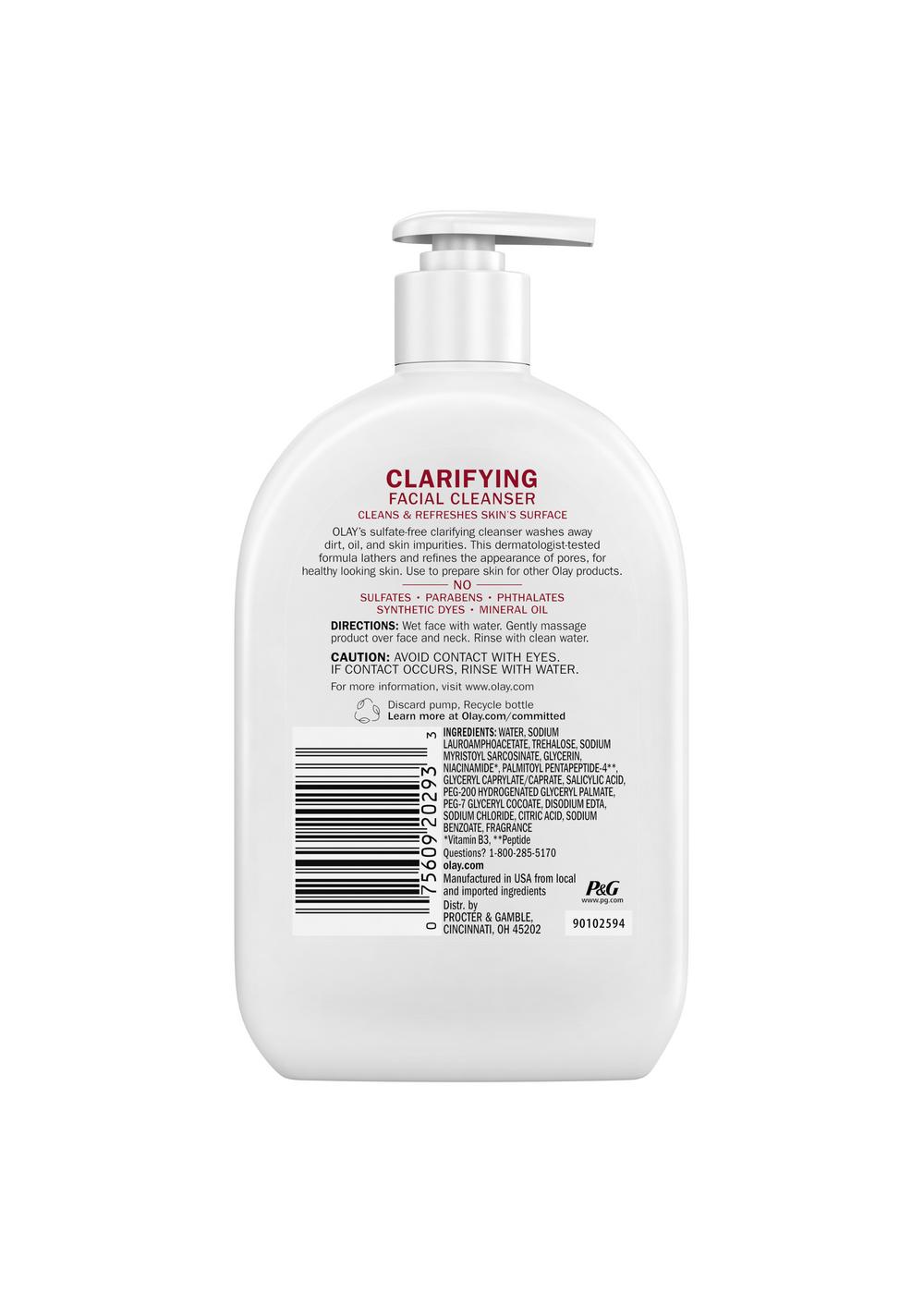 Olay Niacinamide + Peptide 24 Clarifying Daily Facial Cleanser; image 2 of 2