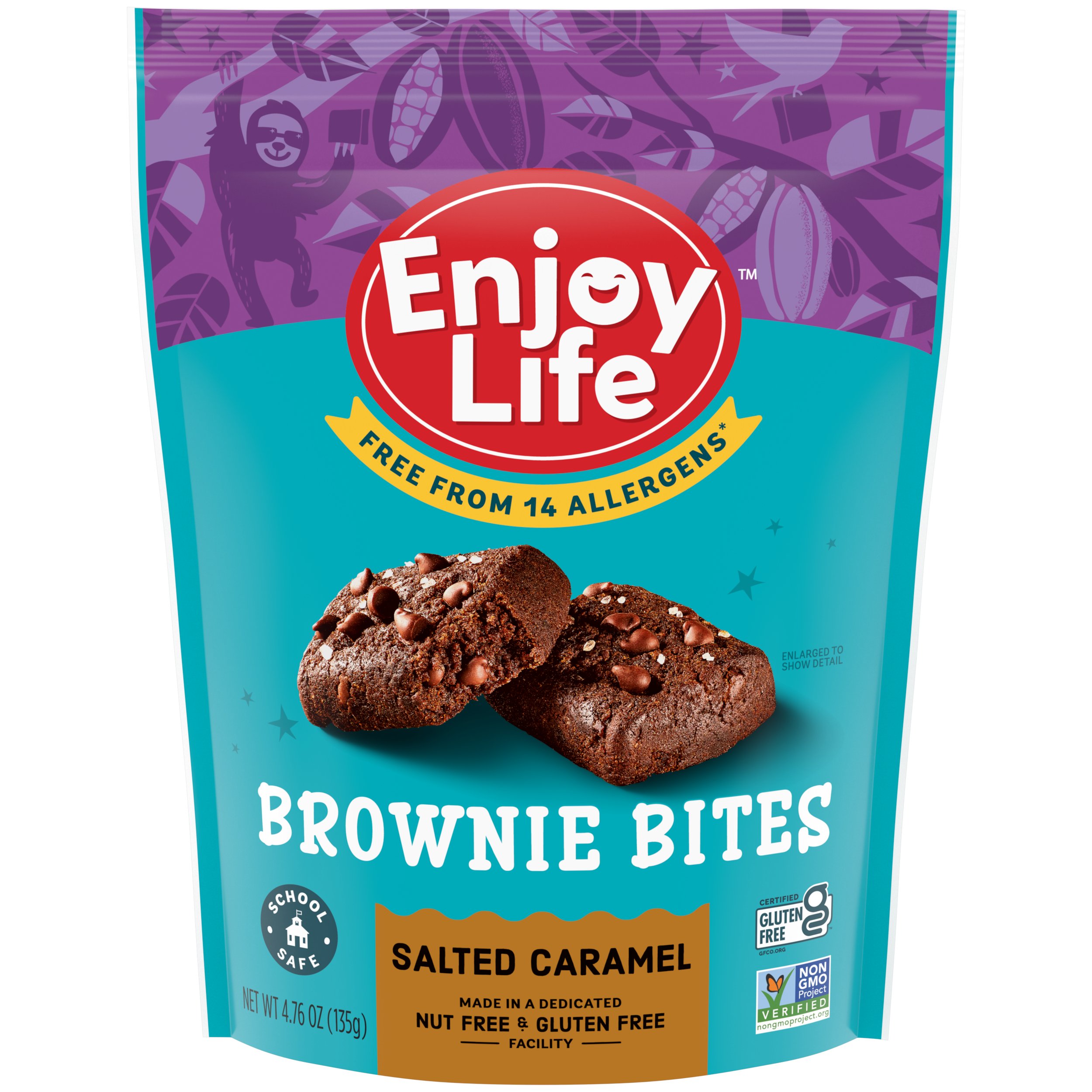 Enjoy Life Gluten Free Allergy Friendly Salted Caramel Brownie Bites