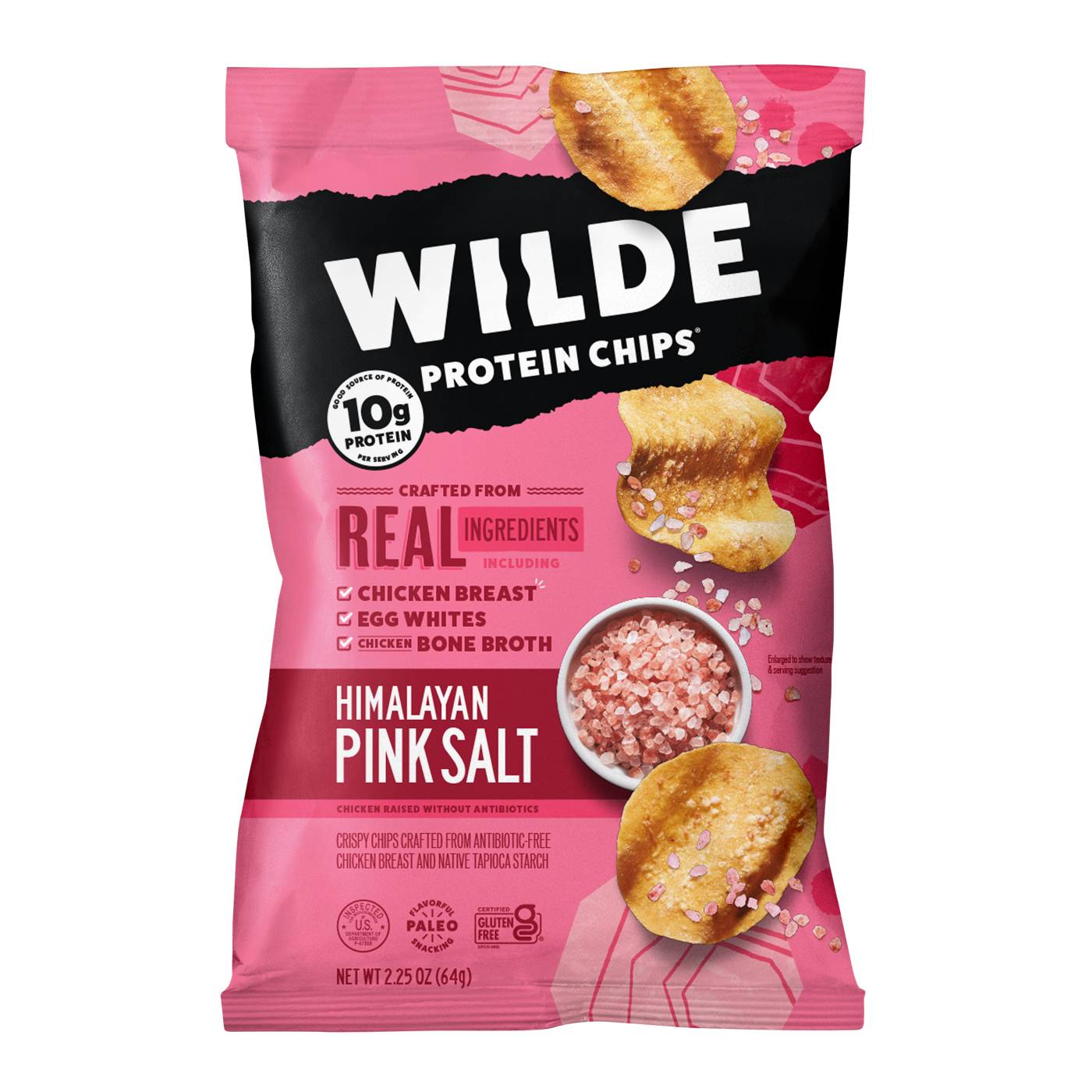 Wilde Pink Himalayan Salt and Chicken Protein Chips; image 1 of 2