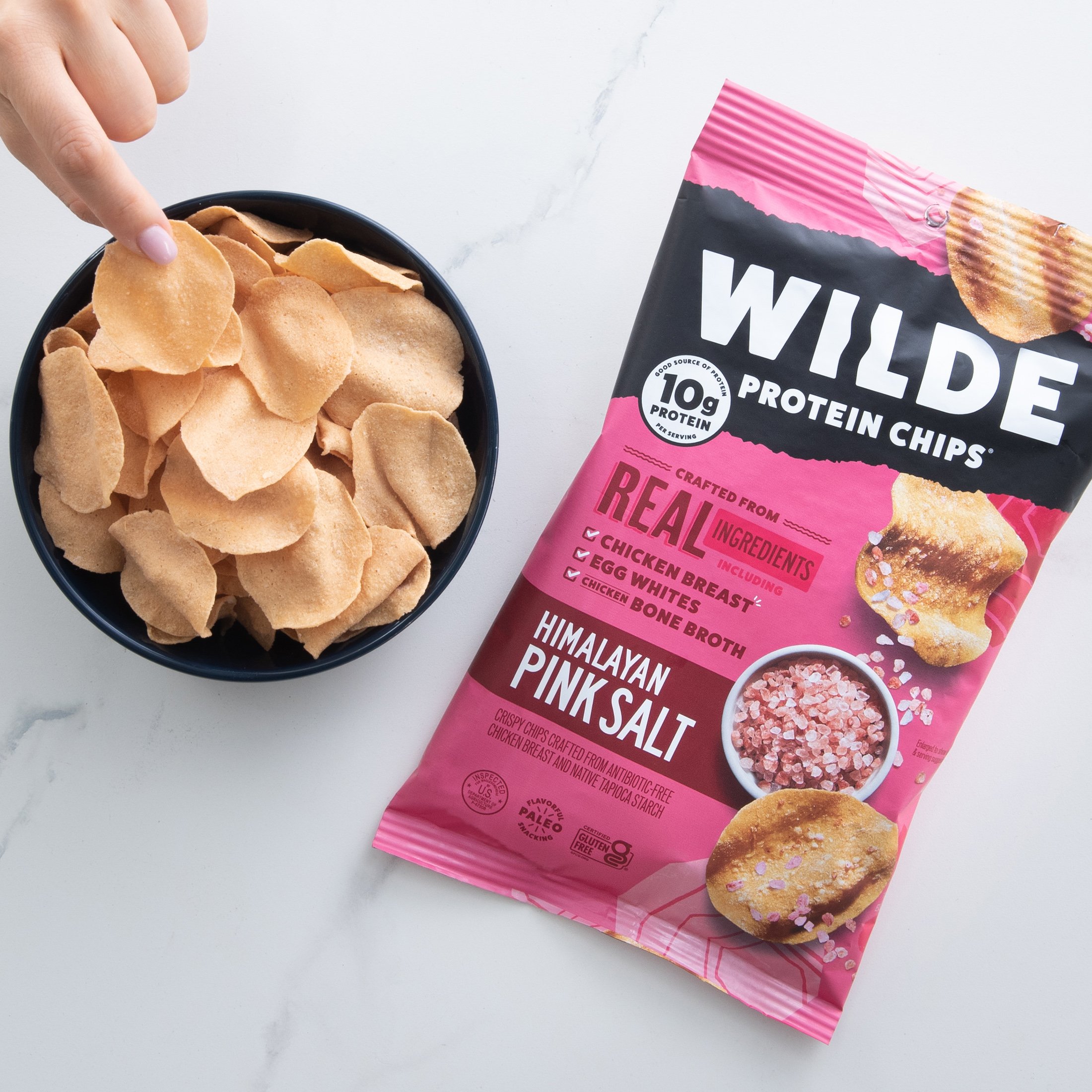 pink salt glp 1 WILDE 10g Protein Chicken Chips