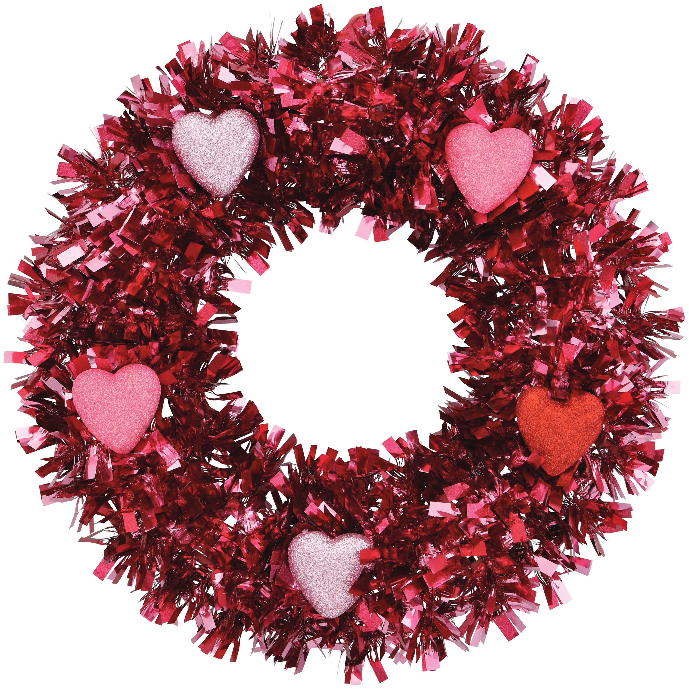 FC Young Tinsel Valentine Glitter Hearts Wreath - Shop Seasonal Decor ...