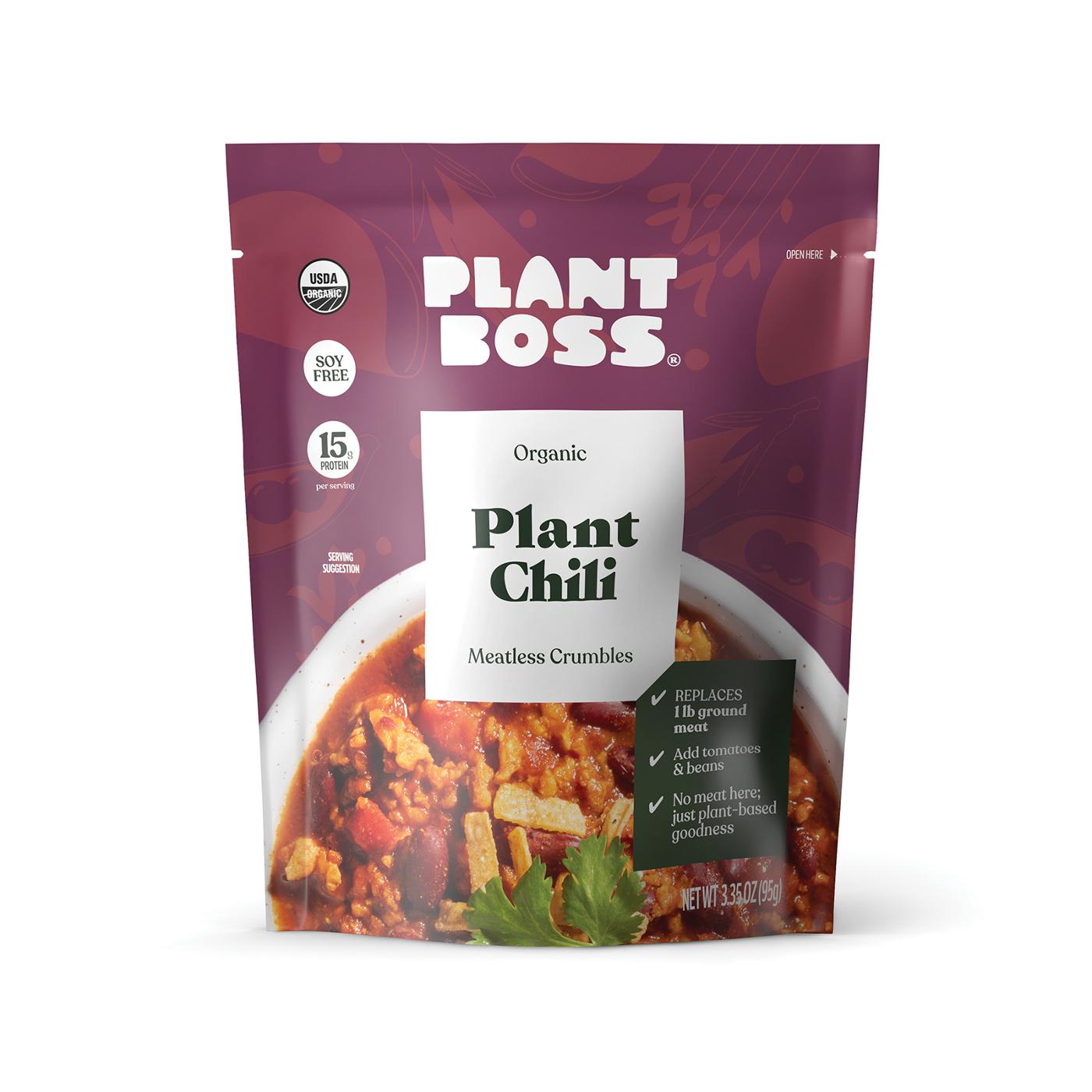 Plant Boss Organic Plant Chili Meatless Crumbles; image 1 of 2