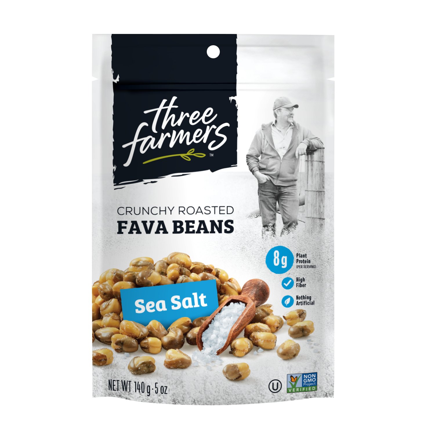 Three Farmers Sea Salt Crunchy Roasted Fava Beans - Shop Granola ...