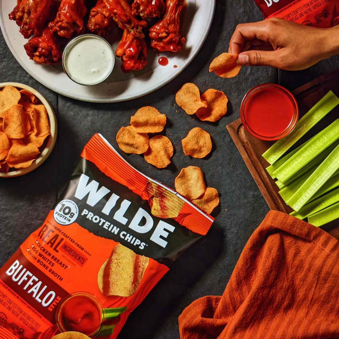 WILDE 10g Protein Chicken Chips - Buffalo; image 4 of 4