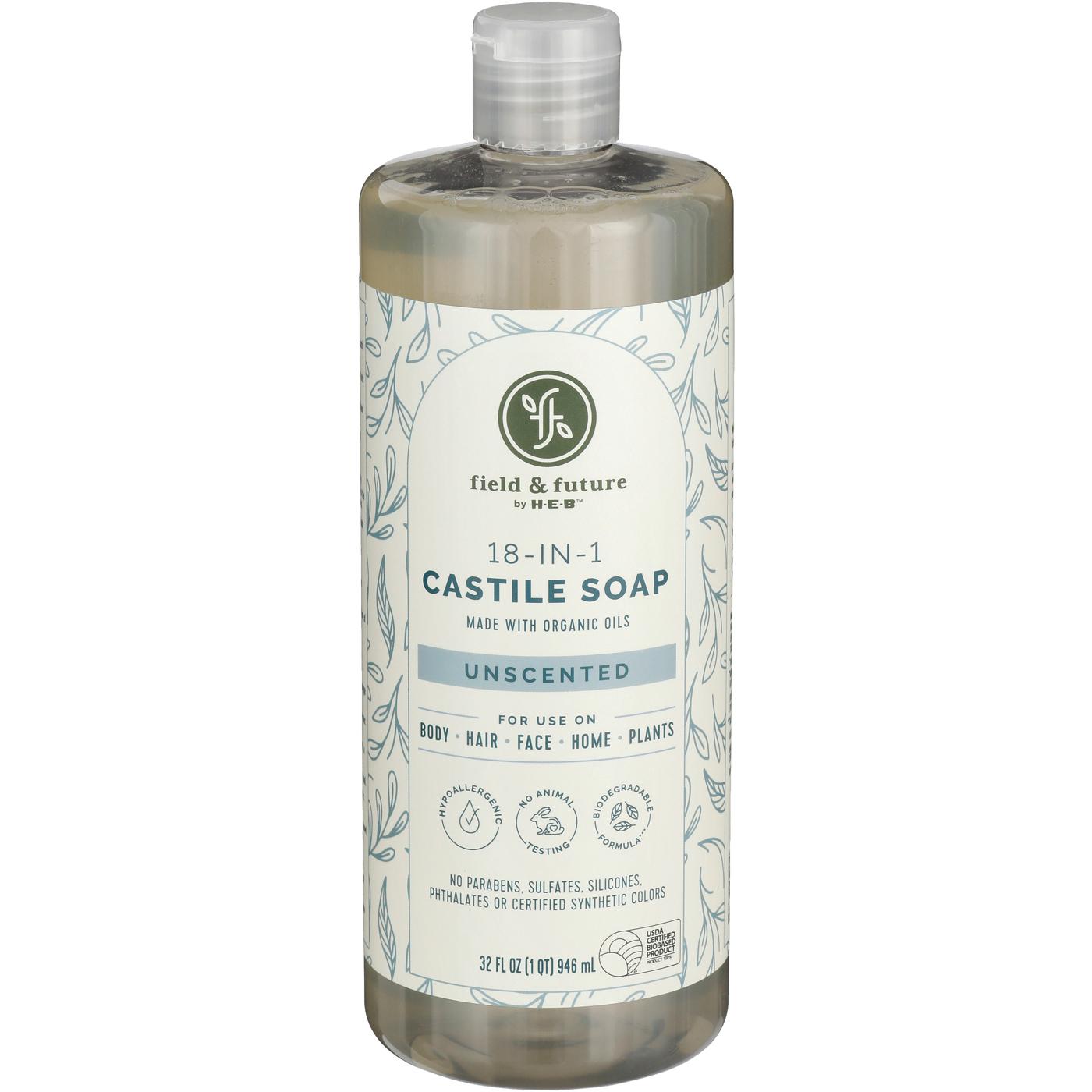 Field & Future by H-E-B Liquid Castile Soap - Unscented - Shop Body Wash at  H-E-B