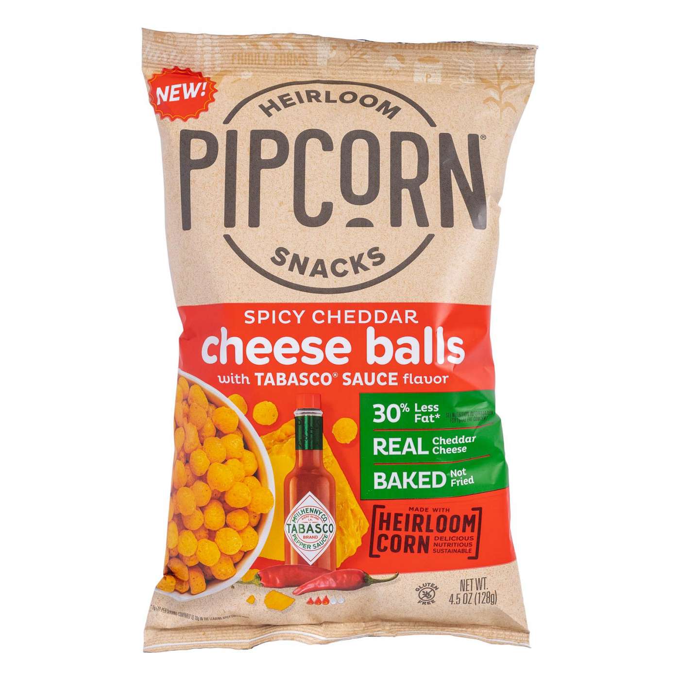 Pipcorn Heirloom Spicy Cheddar Cheese Balls Shop Chips at HEB