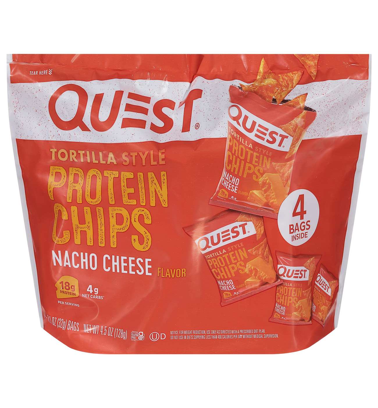 QUEST Tortilla-Style 18g Protein Chips Multipack - Nacho Cheese; image 1 of 2