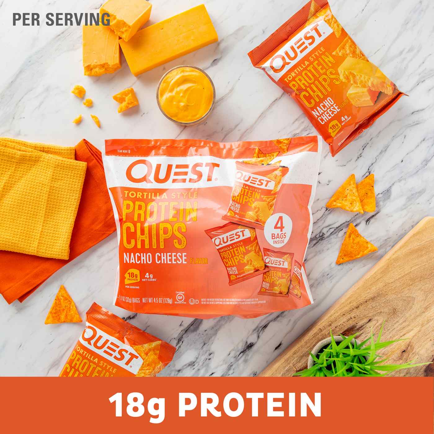 QUEST Tortilla-Style 18g Protein Chips Multipack - Nacho Cheese; image 2 of 2