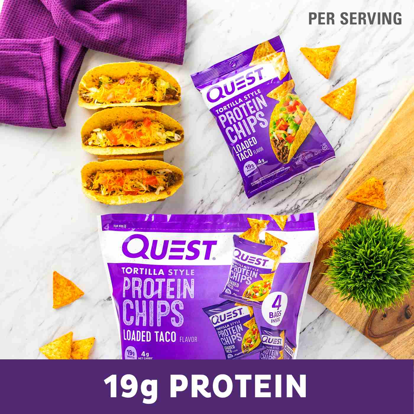 Quest Tortilla-Style 19g Protein Chips Multipack - Loaded Taco; image 2 of 2