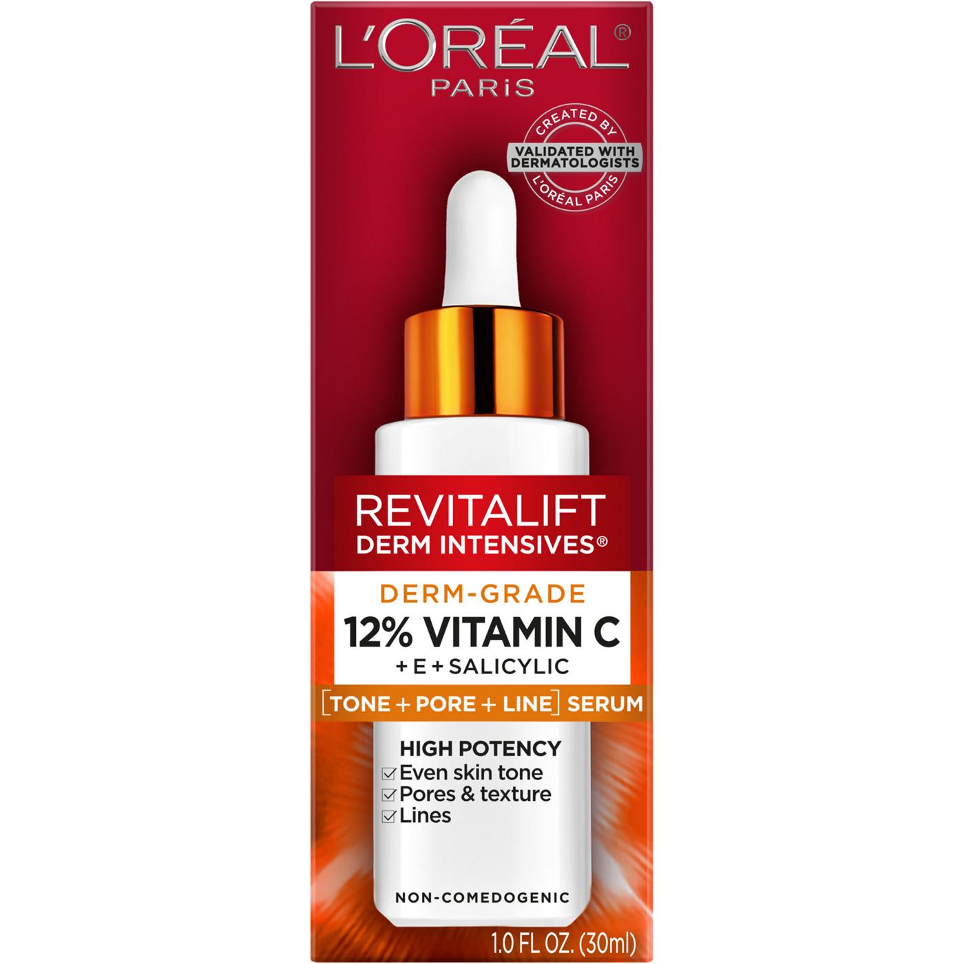 L'Oréal Paris Revitalift Derm Intensives 12% Vitamin C + E + Salicylic Acid Serum; image 1 of 9