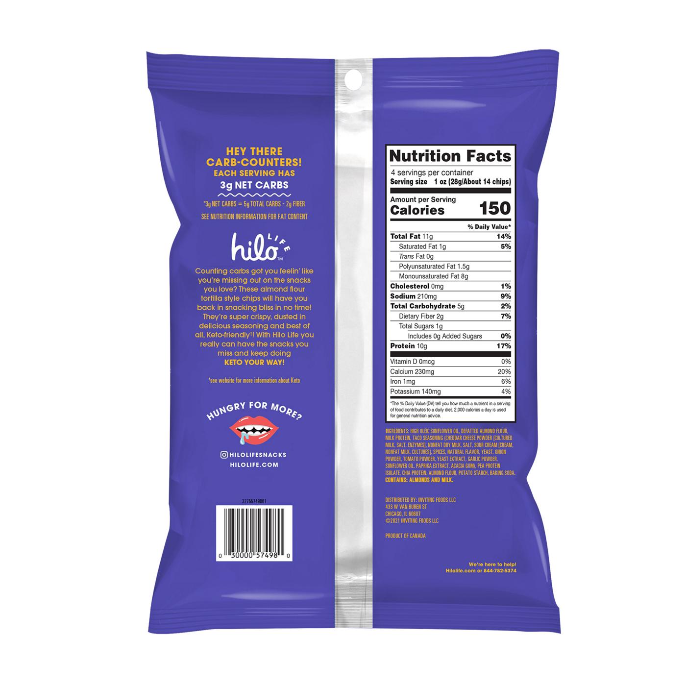 Hilo Life Ultimate Taco Tortilla Style Almond Flour Chips; image 2 of 2