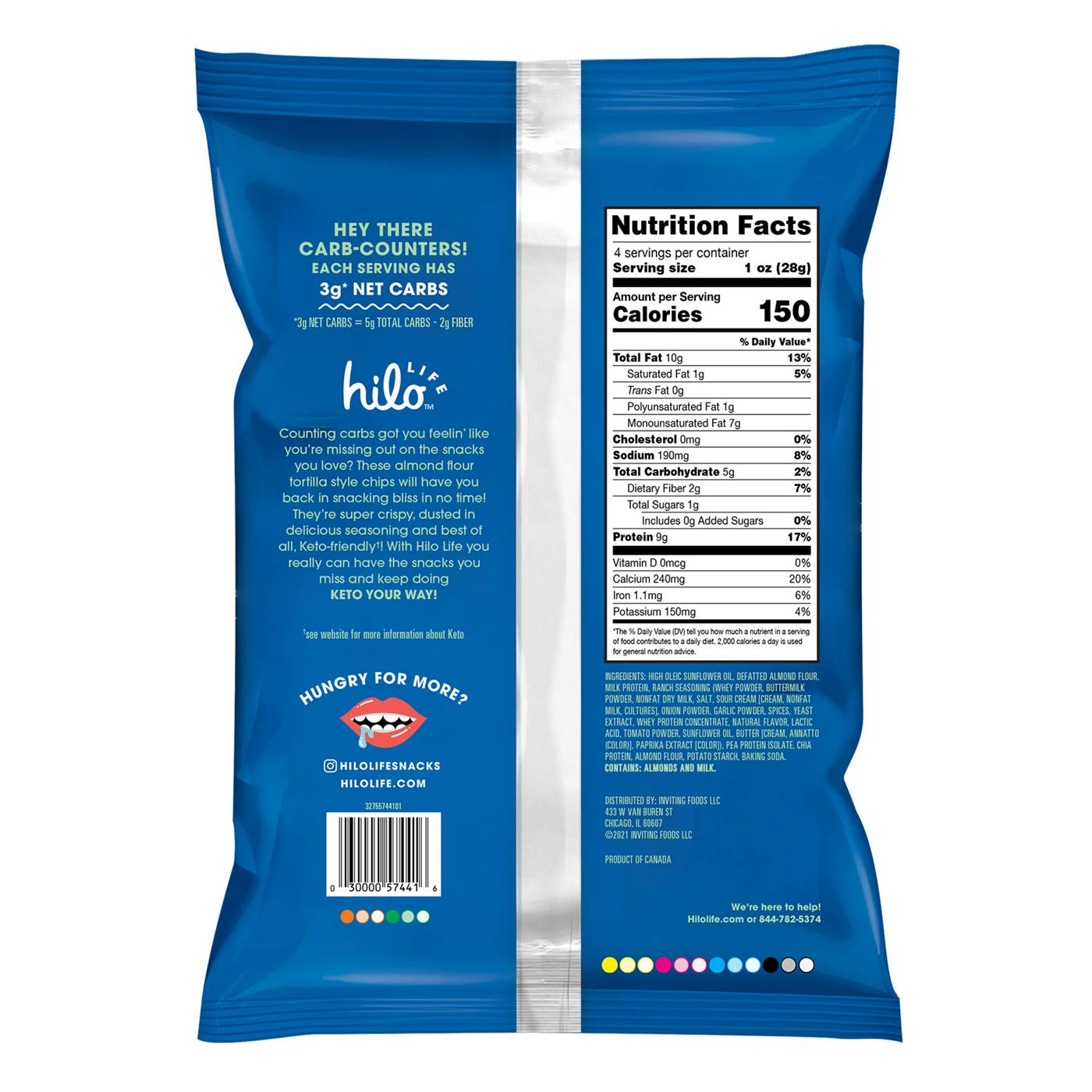 Hilo Life Ranch Tortilla Style Almond Flour Chips - Shop Chips at H-E-B