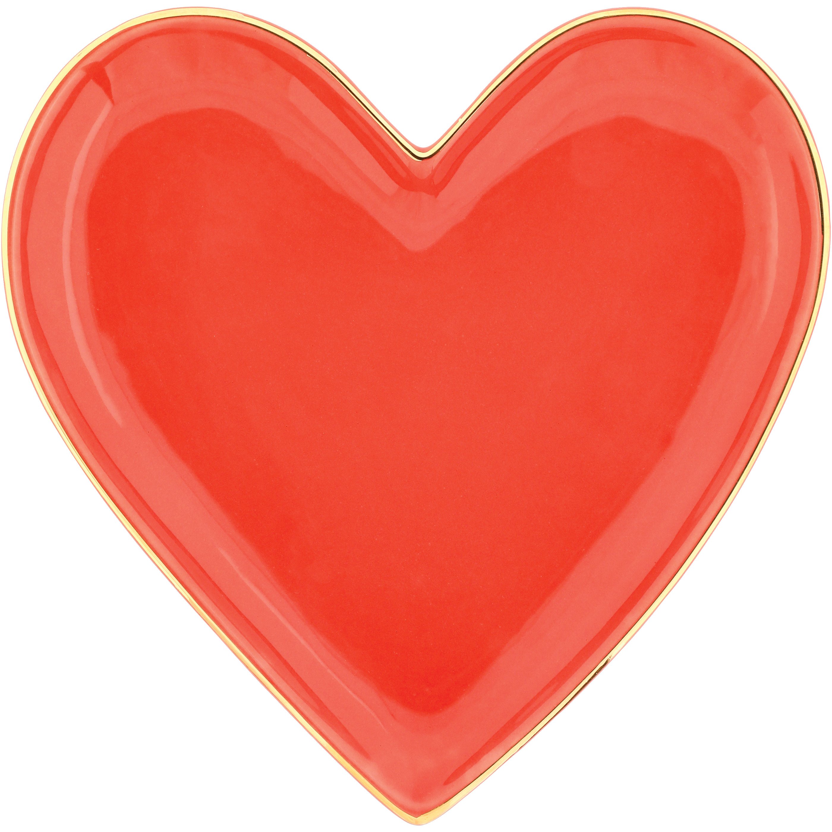 Destination Holiday Heart Shape Gold Rim Valentine Salad Plate Pink