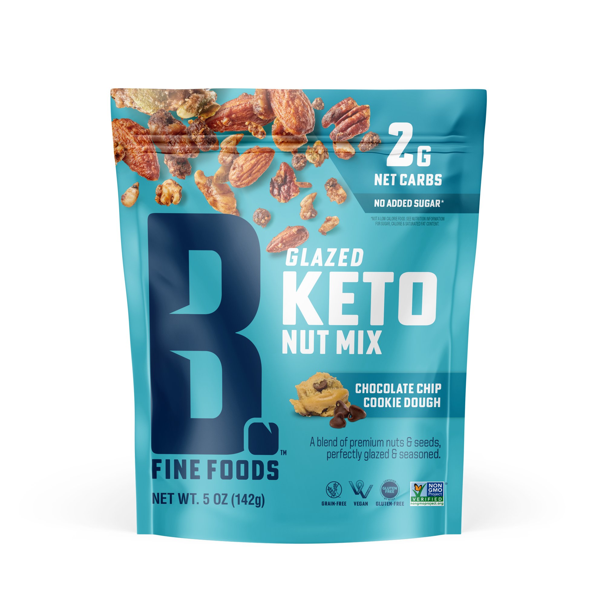 B Fine Foods Chocolate Chip Cookie Dough Glazed Keto Nut Mix Shop