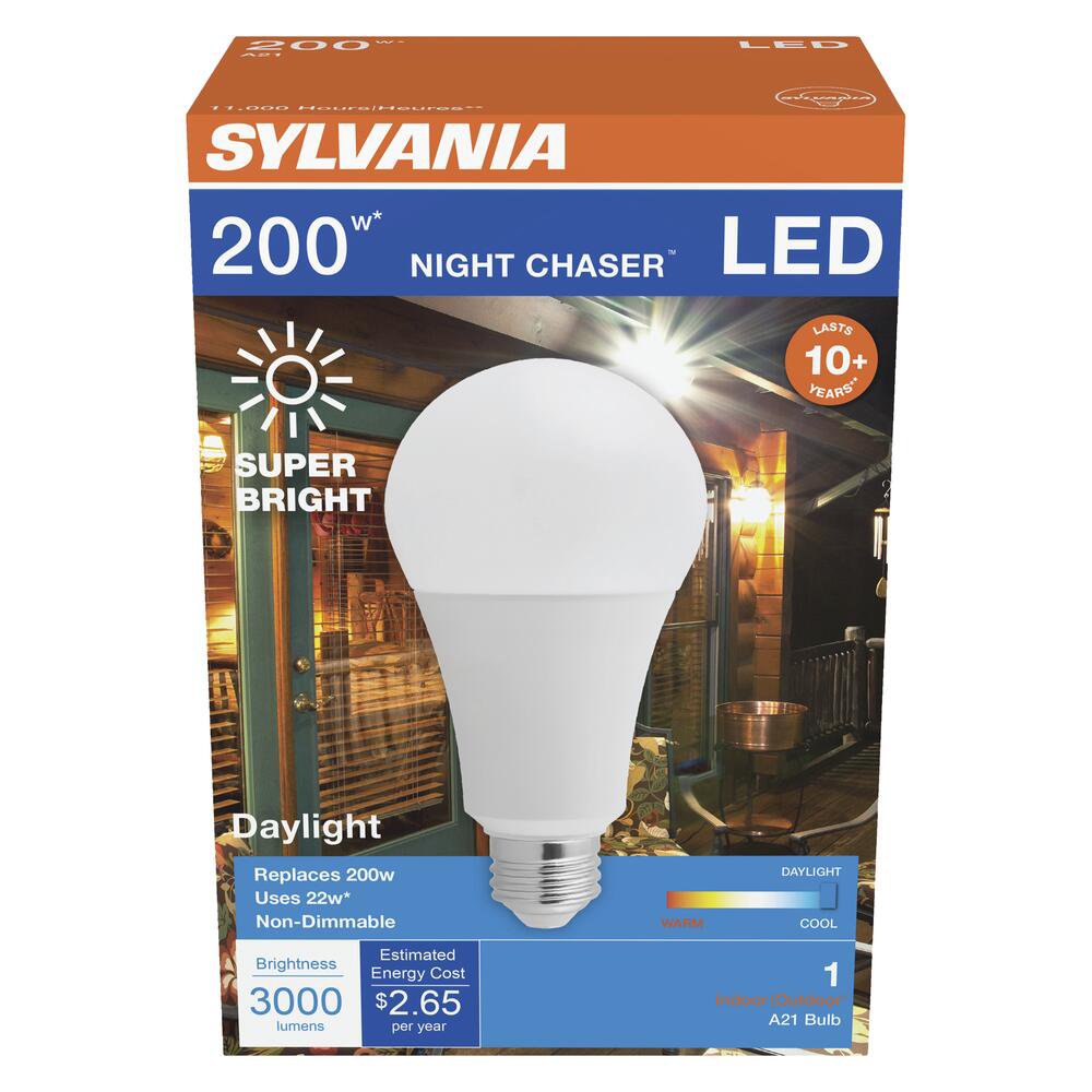 Sylvania A21 200-Watt Night Chaser LED Light Bulb - Daylight - Shop ...