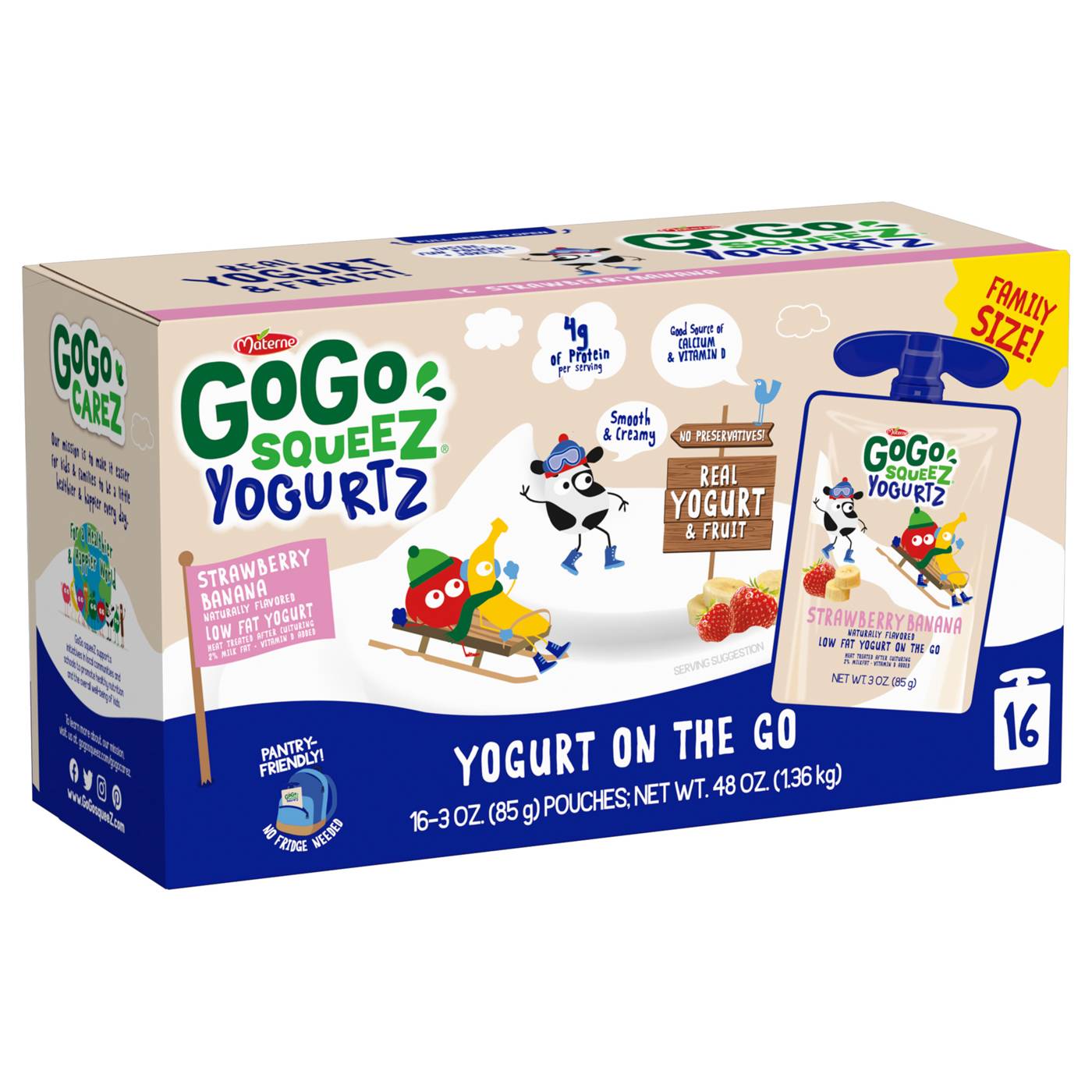 GoGo squeeZ Yogurtz Strawberry Banana Yogurt on the Go; image 3 of 3