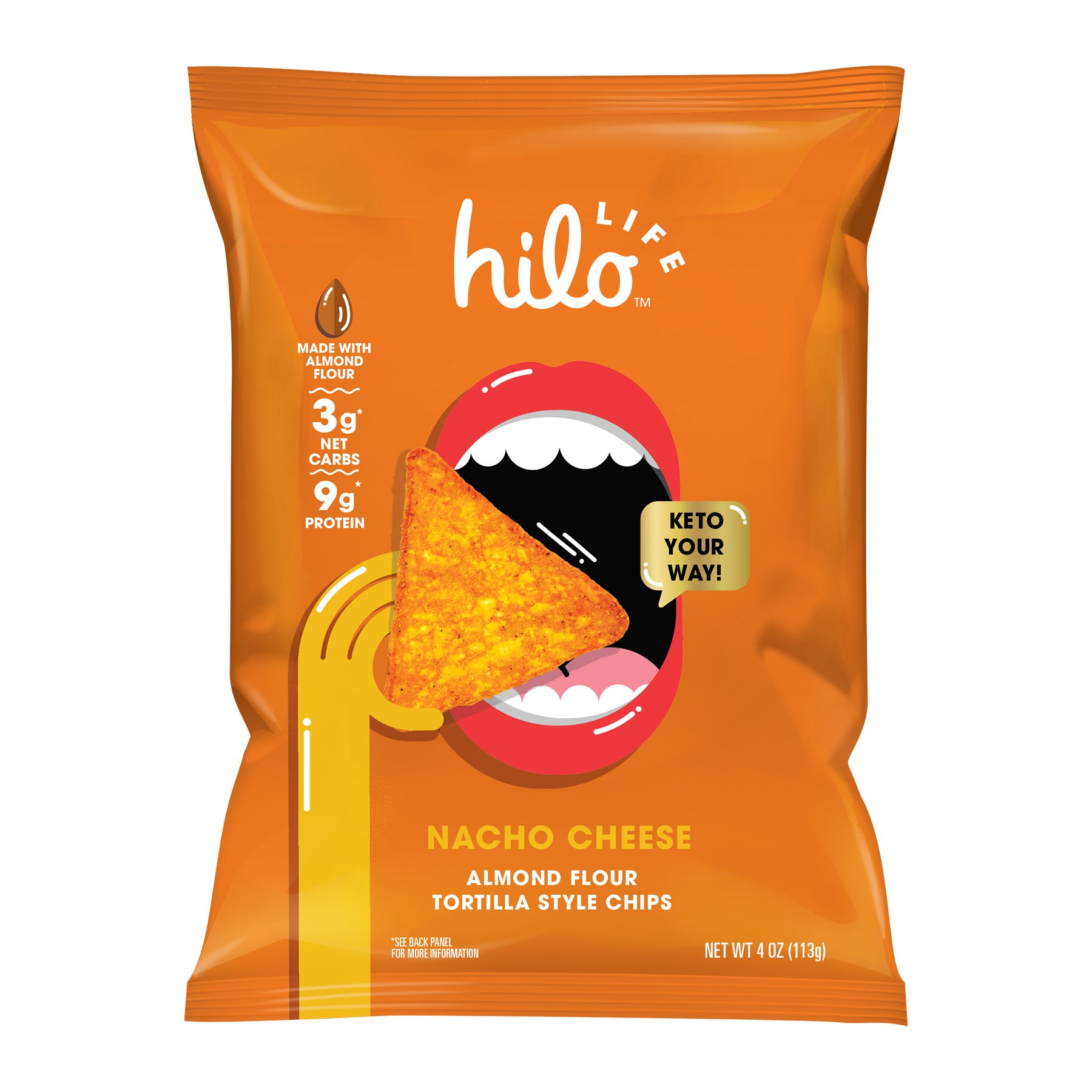 Hilo Life Nacho Cheese Tortilla Style Almond Flour Chips Shop Chips